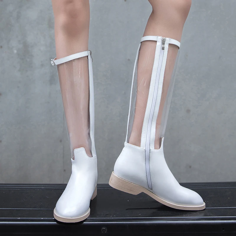 2019 transparent genuine leather knee high boots women round toe square low heels autumn boots zipper fashion shoes woman
2019 transparent genuine leather knee high boots women round toe square low heels autumn boots zipper fashion shoes woman