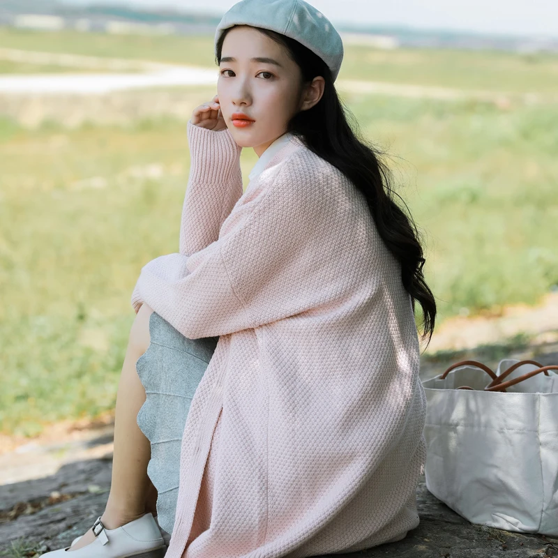 Autumn and Winter New Mori Girls Literary fresh Thick Coats Loose Wild Thin jackets Long Sleeve Academy Pink knitted Jackets
Autumn and Winter New Mori Girls Literary fresh Thick Coats Loose Wild Thin jackets Long Sleeve Academy Pink knitted Jackets