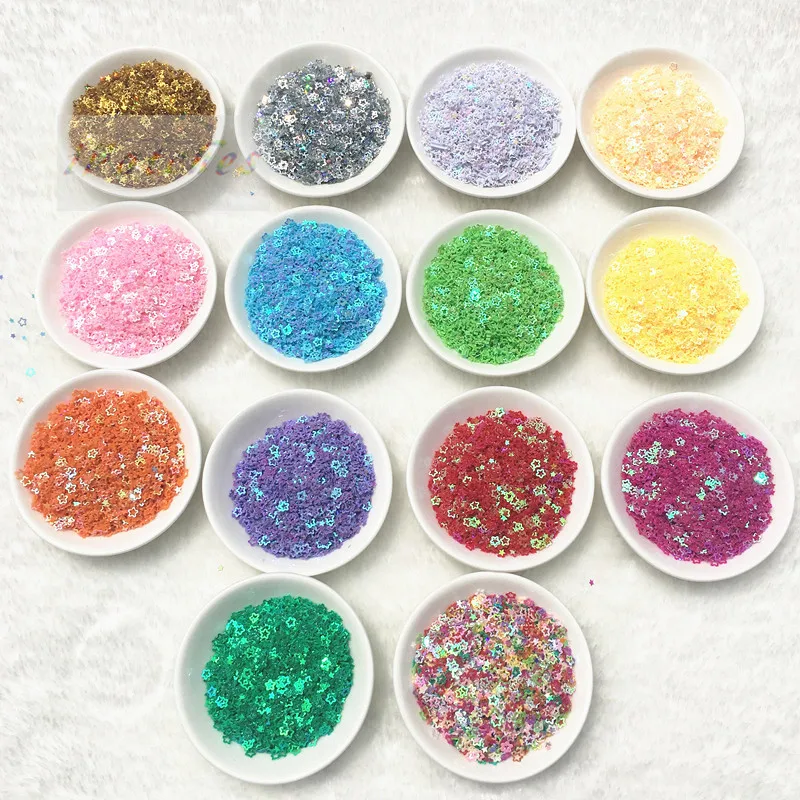 Блестки с пайетками в форме сливы для дизайна ногтей 4 мм|flower sequins|star sequinssequin stars |