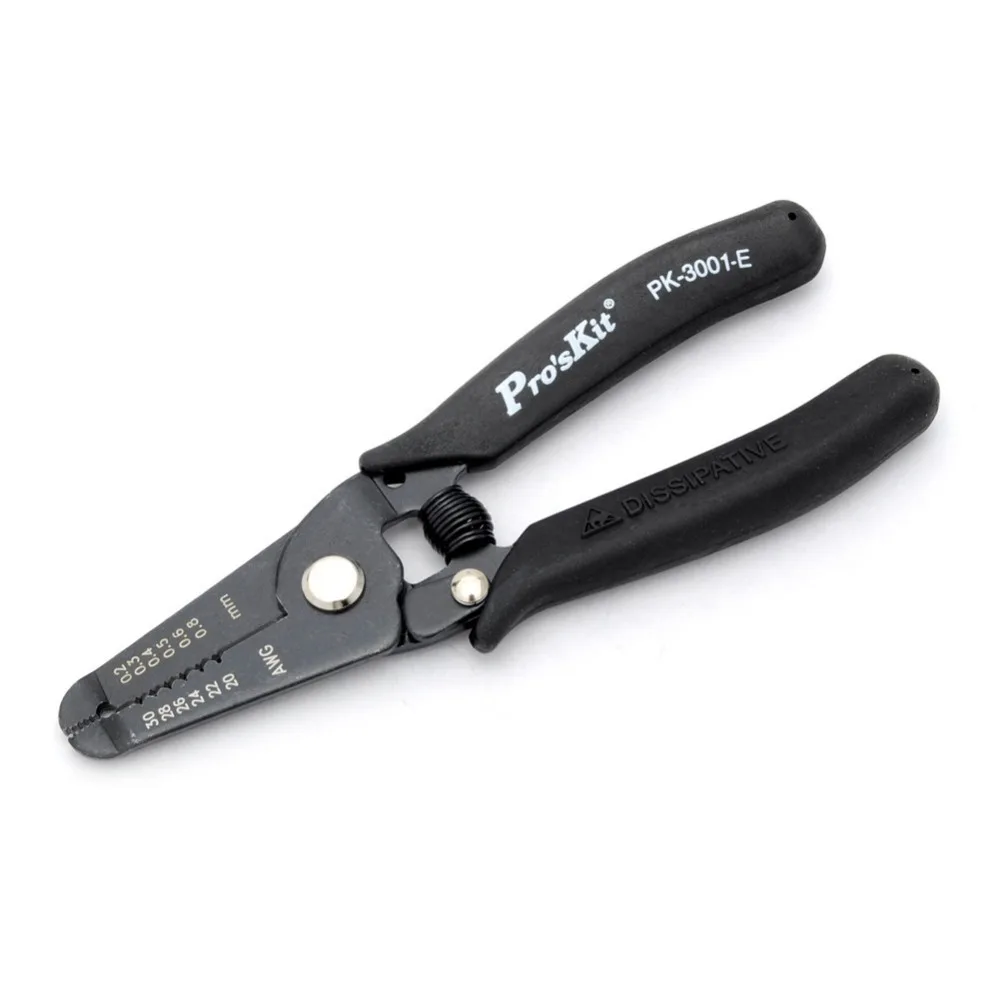 Pro'sKit 1PK-3001E Precision Wire Stripper With Conductive Handle Antistatic Cutting Plier Hand Tool 0.2-0.8MM
Pro'sKit 1PK-3001E Precision Wire Stripper With Conductive Handle Antistatic Cutting Plier Hand Tool 0.2-0.8MM
