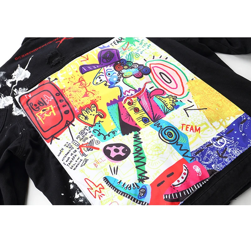 Men Hip Hop Graffiti Cartoon Ripped Denim Jackets Mens Distressed Jeans Jacket Coat Streetwear 2019 Fashion Male Tops ZC64
Men Hip Hop Graffiti Cartoon Ripped Denim Jackets Mens Distressed Jeans Jacket Coat Streetwear 2019 Fashion Male Tops ZC64