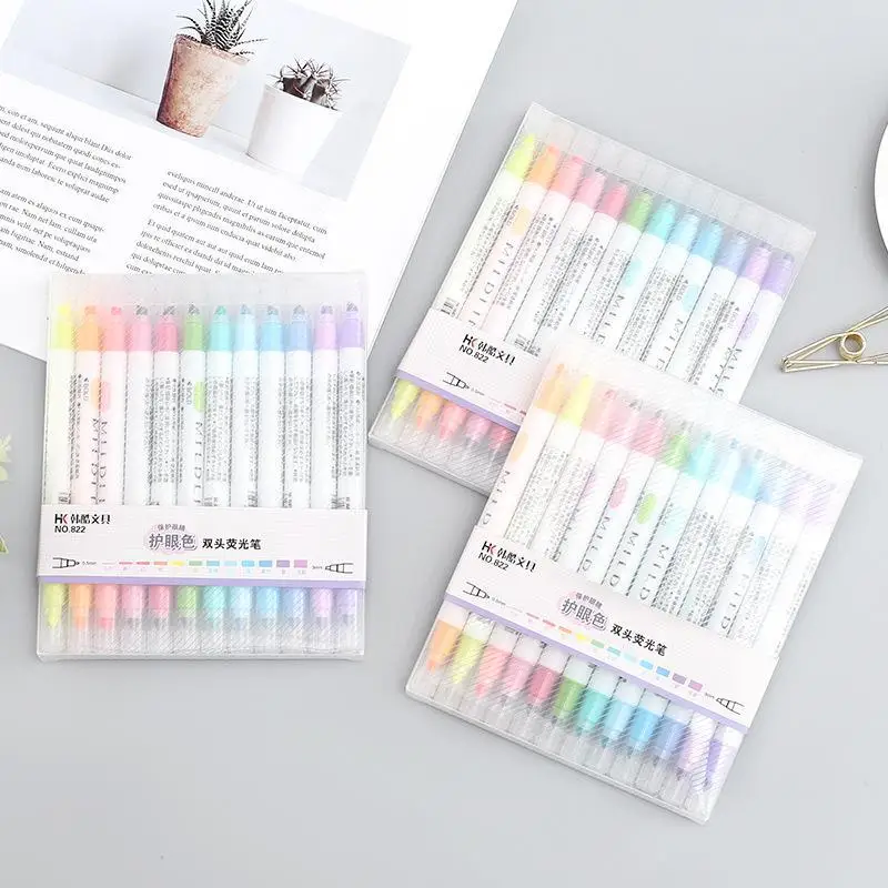 12pcs/set Double Head Fluorescent Pen Highlighters Art Marker Pens Pastel Liquid Markers Water Color Brush Pen Drawing
12pcs/set Double Head Fluorescent Pen Highlighters Art Marker Pens Pastel Liquid Markers Water Color Brush Pen Drawing