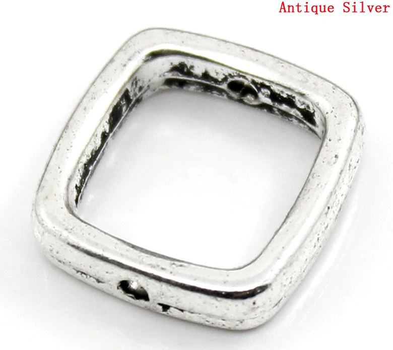 Zinc metal alloy Beads Frames Square Antique Silver Color (Fits 10mm Beads) 14mm( 4/8") x 14mm( 4/8"), 7 PCs new
Zinc metal alloy Beads Frames Square Antique Silver Color (Fits 10mm Beads) 14mm( 4/8") x 14mm( 4/8"), 7 PCs new
