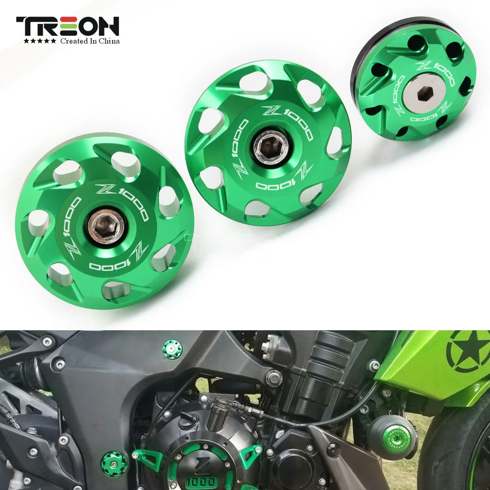 Декоративный зеленый колпачок для мотоцикла аксессуары рамы CNC алюминий Kawasaki Z1000