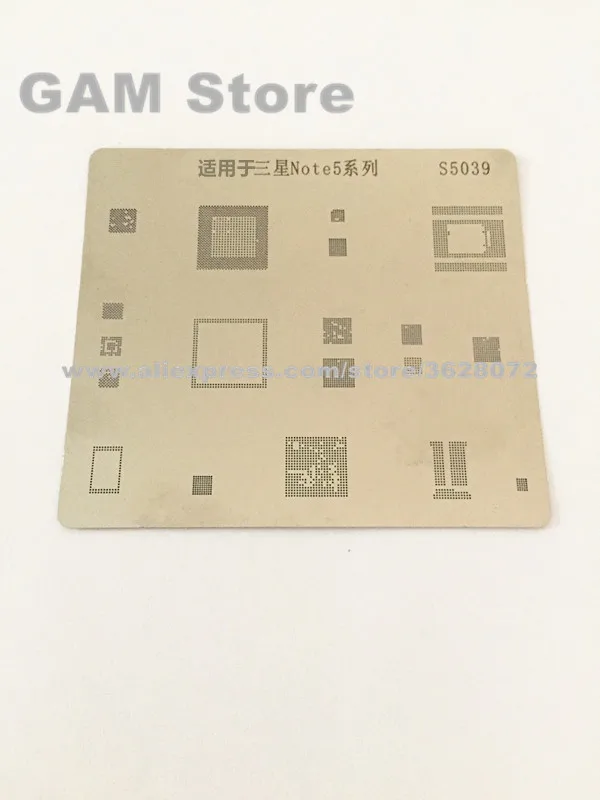 For Samsung Note5 BGA Stencil CPU RAM Power Audio Wifi Power Amplifier IC eMMC Reballing Pin Direct Heating Template 5PCS/LOT
For Samsung Note5 BGA Stencil CPU RAM Power Audio Wifi Power Amplifier IC eMMC Reballing Pin Direct Heating Template 5PCS/LOT