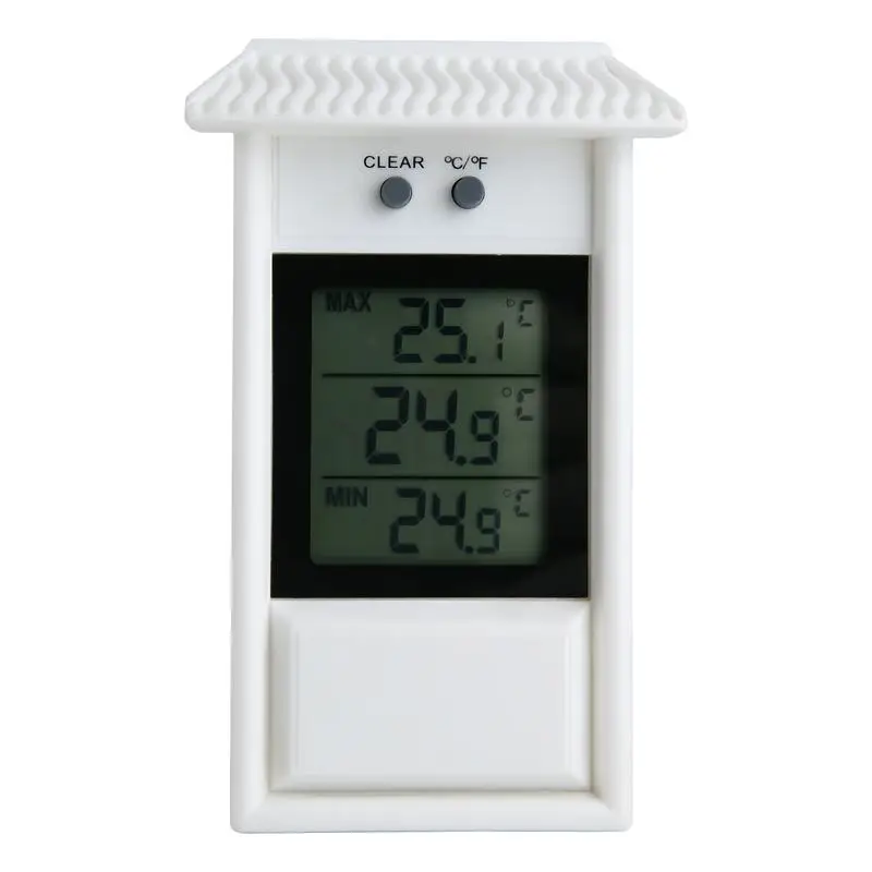 Garden Waterproof Thermometer Max Min Outdoor Window Refrigerator Greenhouse Temperature Meter Hook Hole -20~50C C/F Switch
Garden Waterproof Thermometer Max Min Outdoor Window Refrigerator Greenhouse Temperature Meter Hook Hole -20~50C C/F Switch