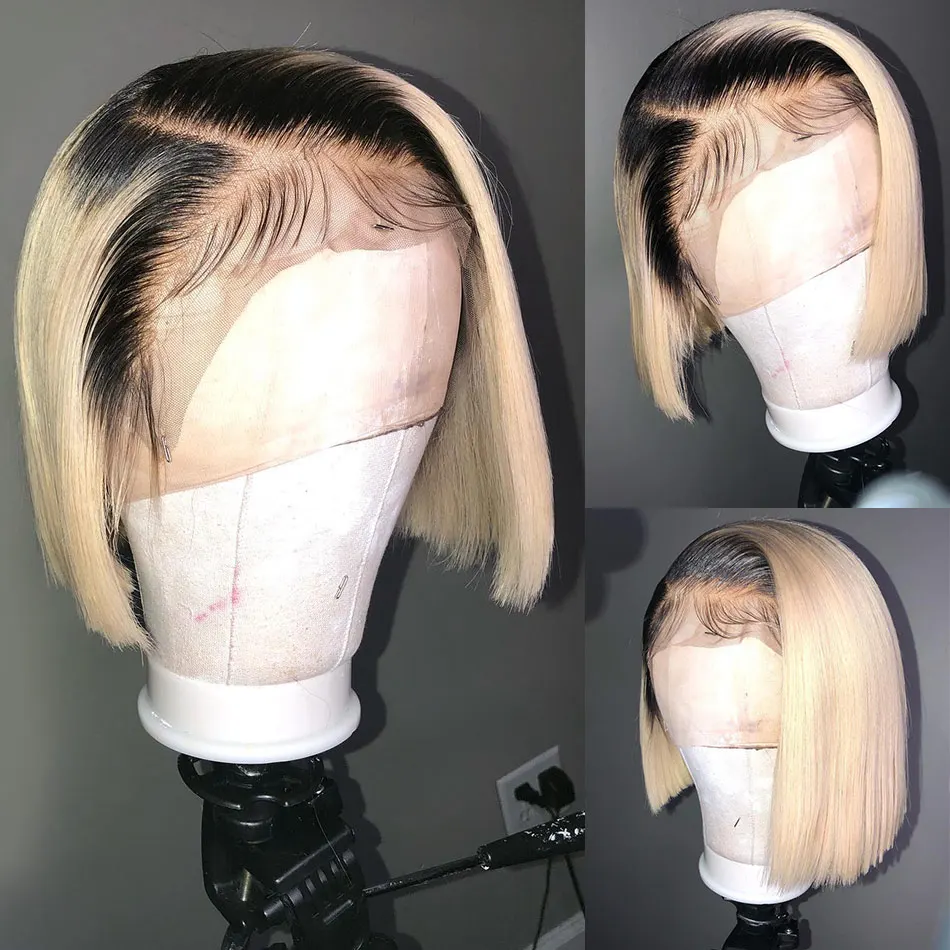 Rosabeauty 613 блондинка прямые короткие синтетические волосы на кружеве человеческие