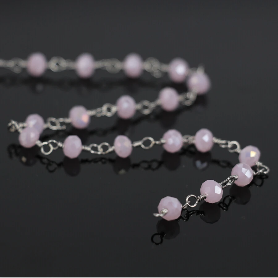 5Meter,Pink Crystal Glass Faceted Rondelle Silver Chain,sliver pated Wire Wrapped Rosary Chains,Women Sweater Chains Jewelry
5Meter,Pink Crystal Glass Faceted Rondelle Silver Chain,sliver pated Wire Wrapped Rosary Chains,Women Sweater Chains Jewelry