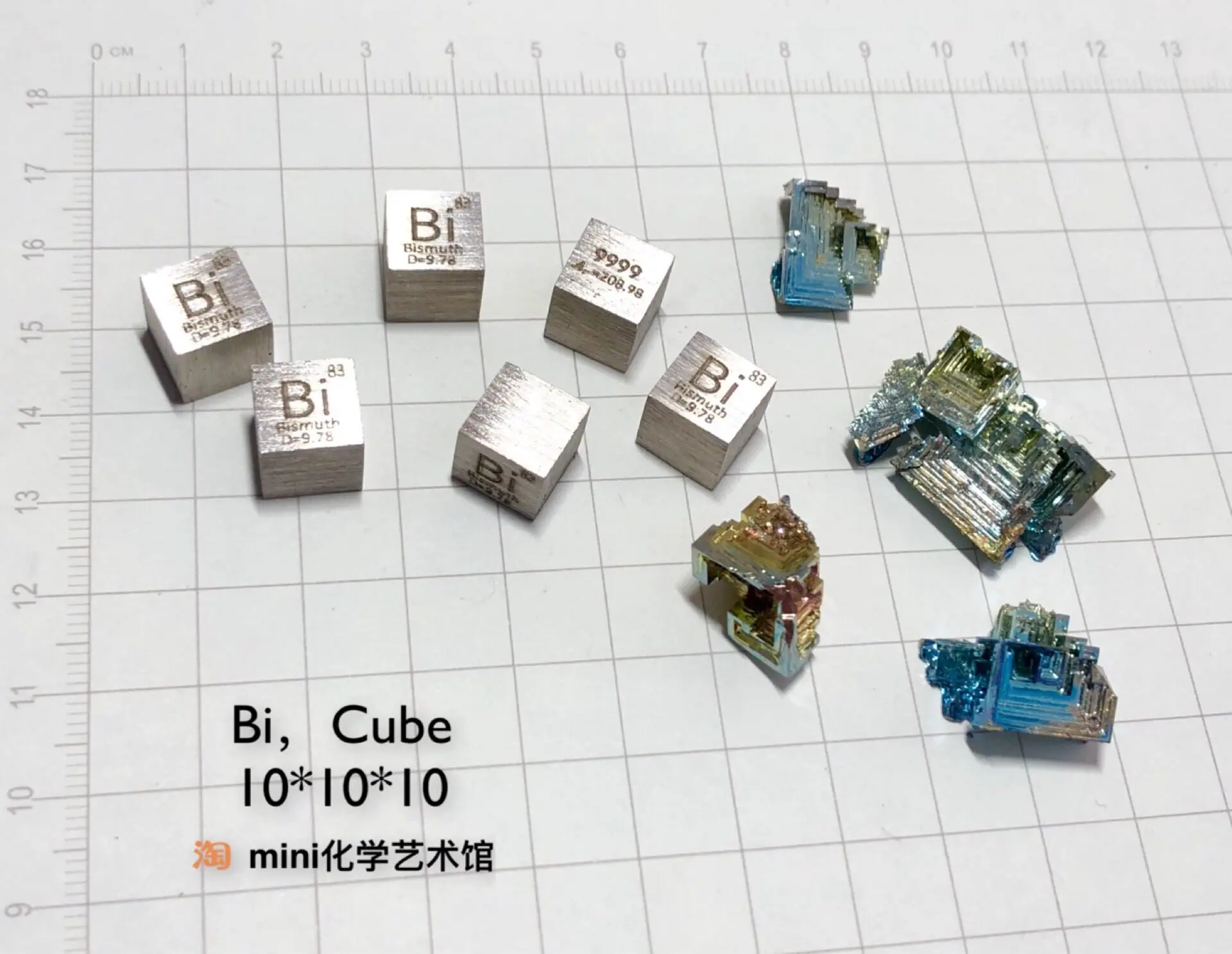 Bismuth Periodic Phenotypic Cubes Weigh 9.73 G Bi (> 99.99%) on Average at 10 Mm.
Bismuth Periodic Phenotypic Cubes Weigh 9.73 G Bi (> 99.99%) on Average at 10 Mm.