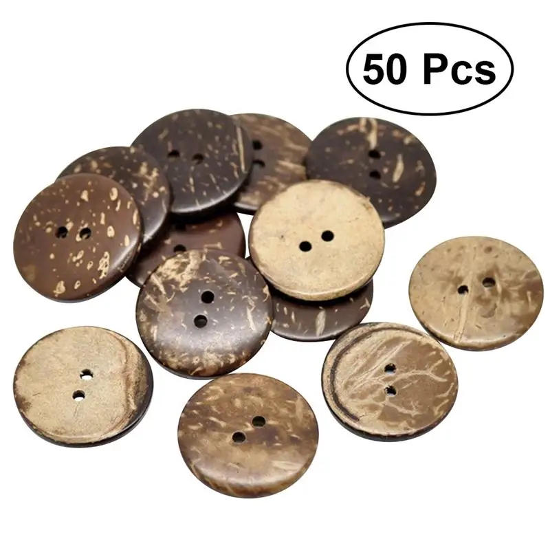 50 шт. 2 отверстия 15 мм круглые зеленые деревянные пуговицы в виде кокосового ореха