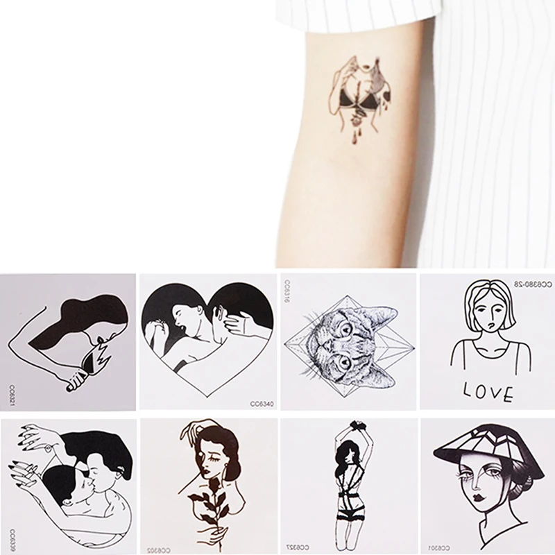 5 Sheets Waterproof Black Temporary Tattoo Sticker Old Cool Girl Tatto Stickers Flash Tatoo Fake Tattoos For Lady Women
5 Sheets Waterproof Black Temporary Tattoo Sticker Old Cool Girl Tatto Stickers Flash Tatoo Fake Tattoos For Lady Women
