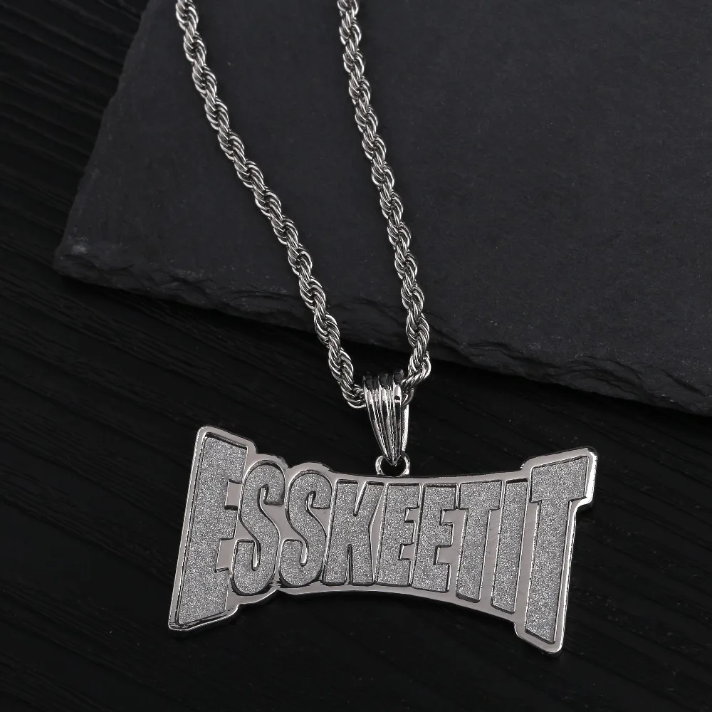 TOPGRILLZ New ESSKEETIT Pendant Necklace Mens Iced out Hip Hop Sliver Color Jewelry Charm Necklace For Men and Women Gifts
TOPGRILLZ New ESSKEETIT Pendant Necklace Mens Iced out Hip Hop Sliver Color Jewelry Charm Necklace For Men and Women Gifts