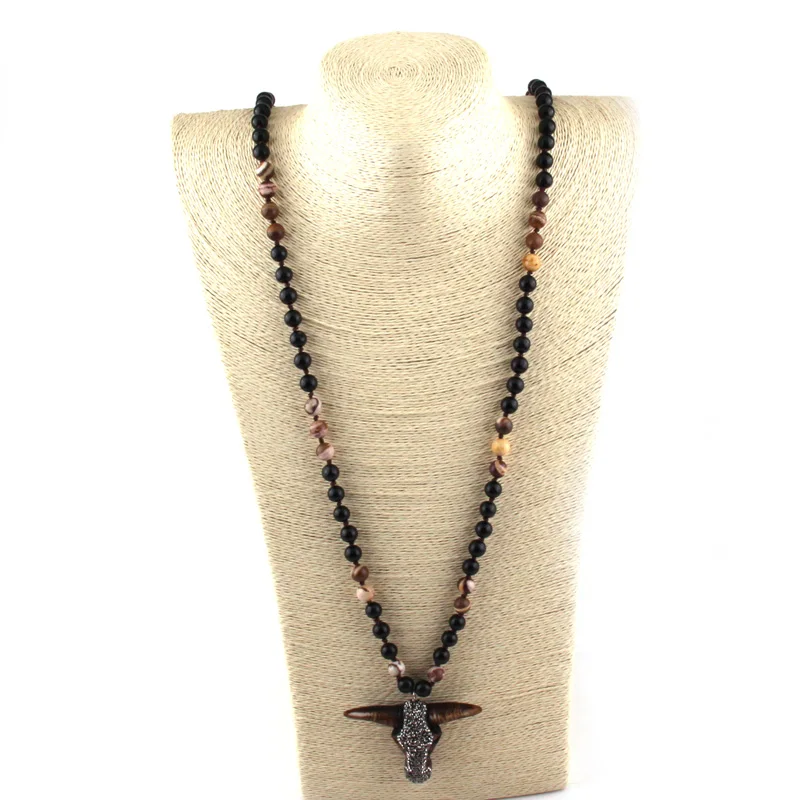 Модное богемное этническое ювелирное ожерелье с подвеской в виде Головы Быка
