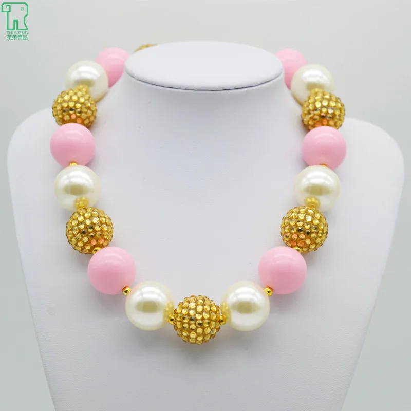 5PCS High Quality Kids Pearl Bubblegum Necklace Cutely Chunky Jewelry Necklace Girls Style Pink Gold Colour Beads Necklace
5PCS High Quality Kids Pearl Bubblegum Necklace Cutely Chunky Jewelry Necklace Girls Style Pink Gold Colour Beads Necklace