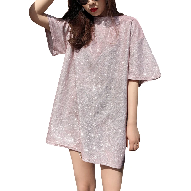 Plus Size twinkle Panel tide T-shirt Women 2018 Tops Fashion bling Loose short Sleeve free size Personality clothes
Plus Size twinkle Panel tide T-shirt Women 2018 Tops Fashion bling Loose short Sleeve free size Personality clothes