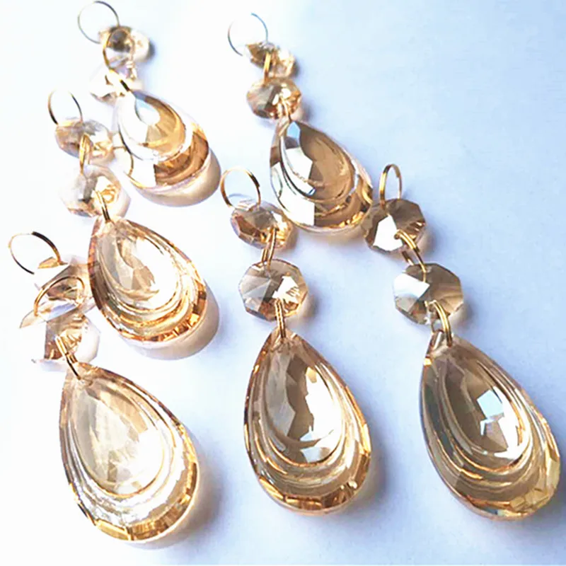 6pcs Champagne Crystal glass Octagon Beads With Drop By Gold Rings For Beautiful Wedding Decoration, Christmas Tree Pendants
6pcs Champagne Crystal glass Octagon Beads With Drop By Gold Rings For Beautiful Wedding Decoration, Christmas Tree Pendants