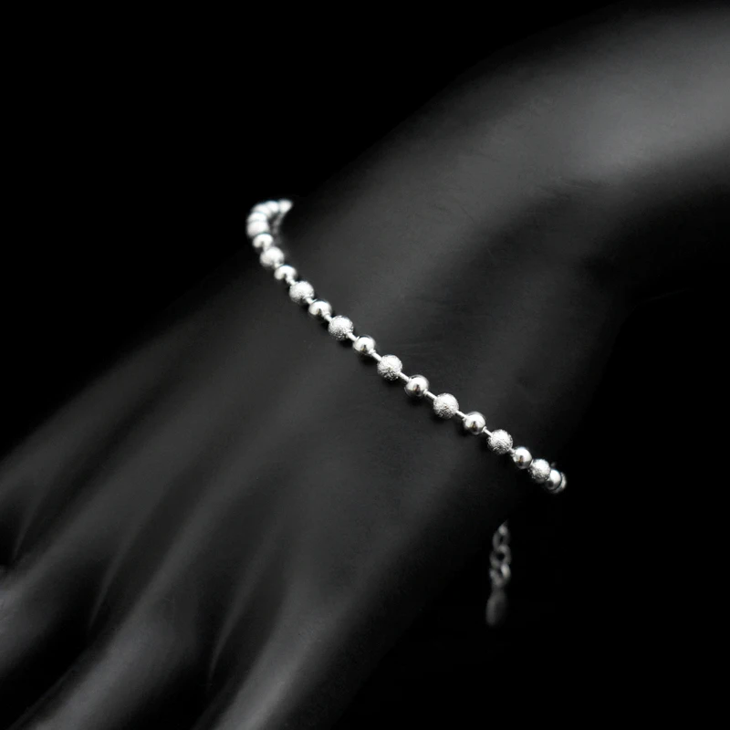 Hot Sale Classic Simple Small Round Ball Chain Bracelets 925 Sterling Silver Frosted Bead Bracelet Women Jewelry Hand Chain Gift
Hot Sale Classic Simple Small Round Ball Chain Bracelets 925 Sterling Silver Frosted Bead Bracelet Women Jewelry Hand Chain Gift