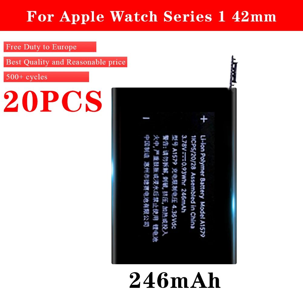 20 шт./лот батареи A1579 для наручных часов Apple Watch серии 1 42 мм Series1 246 мАч Smartwatch