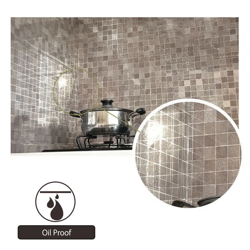 Водонепроницаемый стены Стикеры мозаика Фольга Ванная комната Кухня