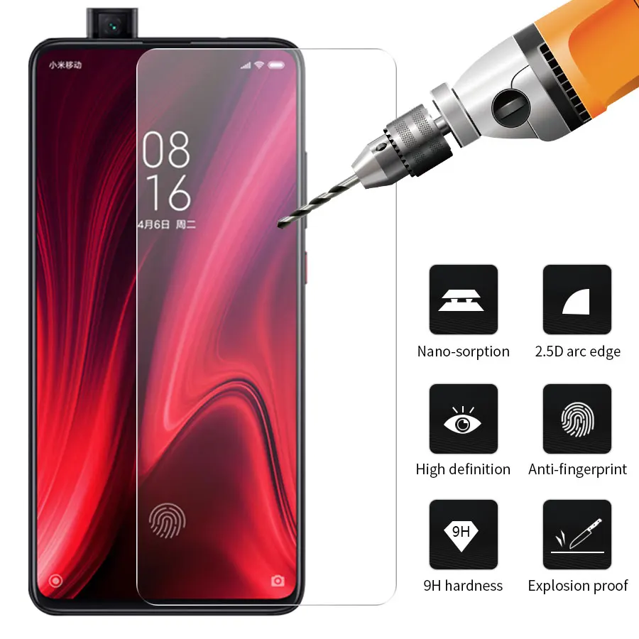 2 шт. защита для экрана Redmi K20 Pro закаленное стекло 2.5D 9H Защитная пленка телефона