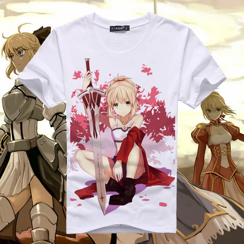 Футболка с принтом саблей Fate Stay Night летняя новинка повседневный косплей костюм