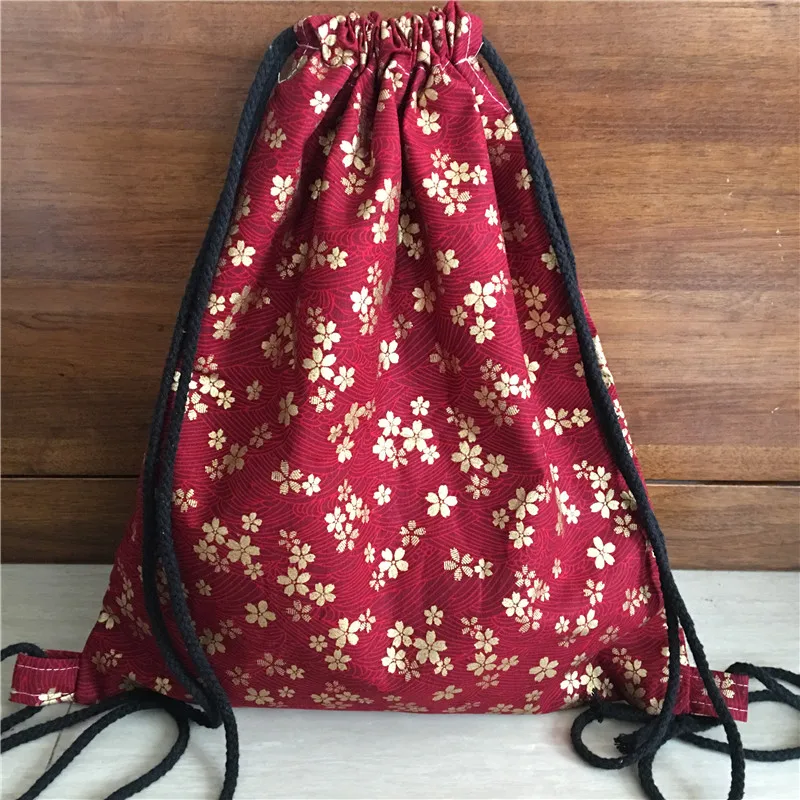 YILE Gilt Cotton Drawstring Travel Backpack Girl Fashion Bag Golden Plum Blossom Wine Red 619-4
YILE Gilt Cotton Drawstring Travel Backpack Girl Fashion Bag Golden Plum Blossom Wine Red 619-4