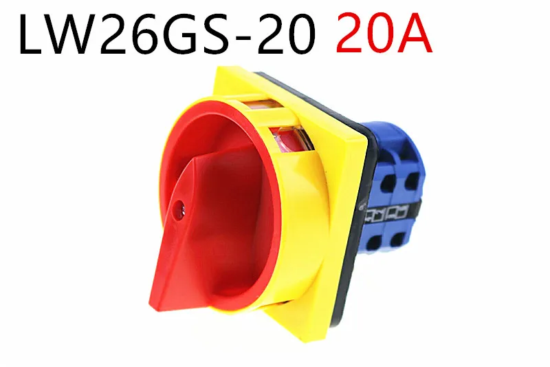 LW26GS-20 690V 20A Padlock Rotary Cam Switch OFF-ON 2 position 4 Poles 8 terminals main switch, emergency stop
LW26GS-20 690V 20A Padlock Rotary Cam Switch OFF-ON 2 position 4 Poles 8 terminals main switch, emergency stop
