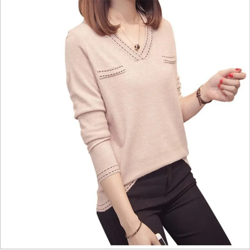 2018New Autumn Winter Women Sweater And Pullovers Female Short Knitted Tops Jumper Loose V-Neck Warm Sweater Loose Mujer Q980
2018New Autumn Winter Women Sweater And Pullovers Female Short Knitted Tops Jumper Loose V-Neck Warm Sweater Loose Mujer Q980