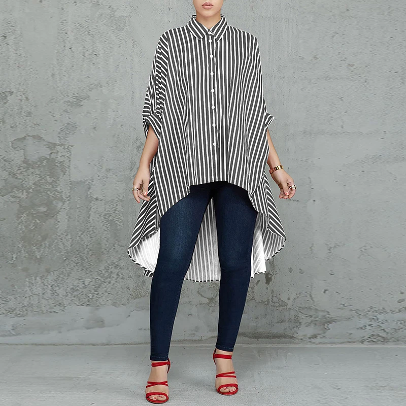 Dip Hem Striped Print Long Blouse Women Casual Loose Vogue Blouse Shirt Elegant Ladies Workwear Shirt Nice Vogue Female Tops
Dip Hem Striped Print Long Blouse Women Casual Loose Vogue Blouse Shirt Elegant Ladies Workwear Shirt Nice Vogue Female Tops