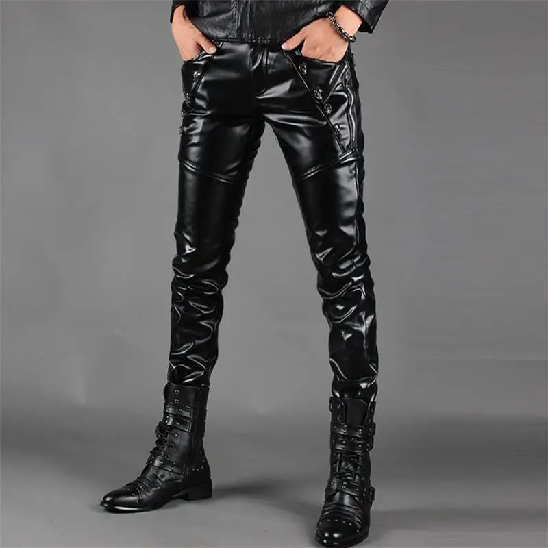 2019 Winter men casual leather pants black moto leather trousers mens skinny fleece joggers street hip hop punk pants
2019 Winter men casual leather pants black moto leather trousers mens skinny fleece joggers street hip hop punk pants
