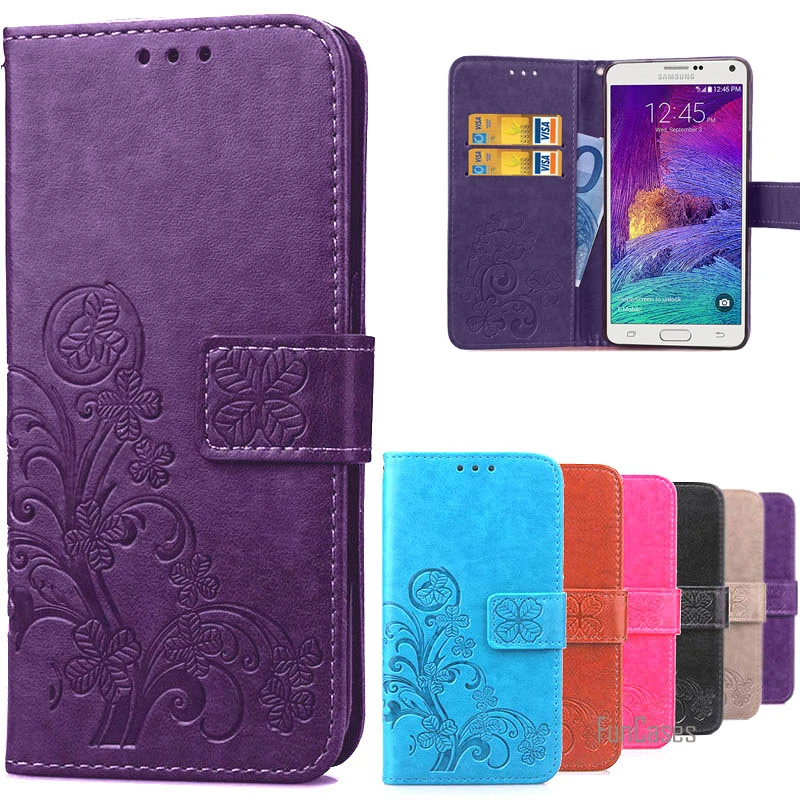 Кожаный чехол с цветочным принтом для samsung Galaxy Note 4 роскошный бумажник защитный