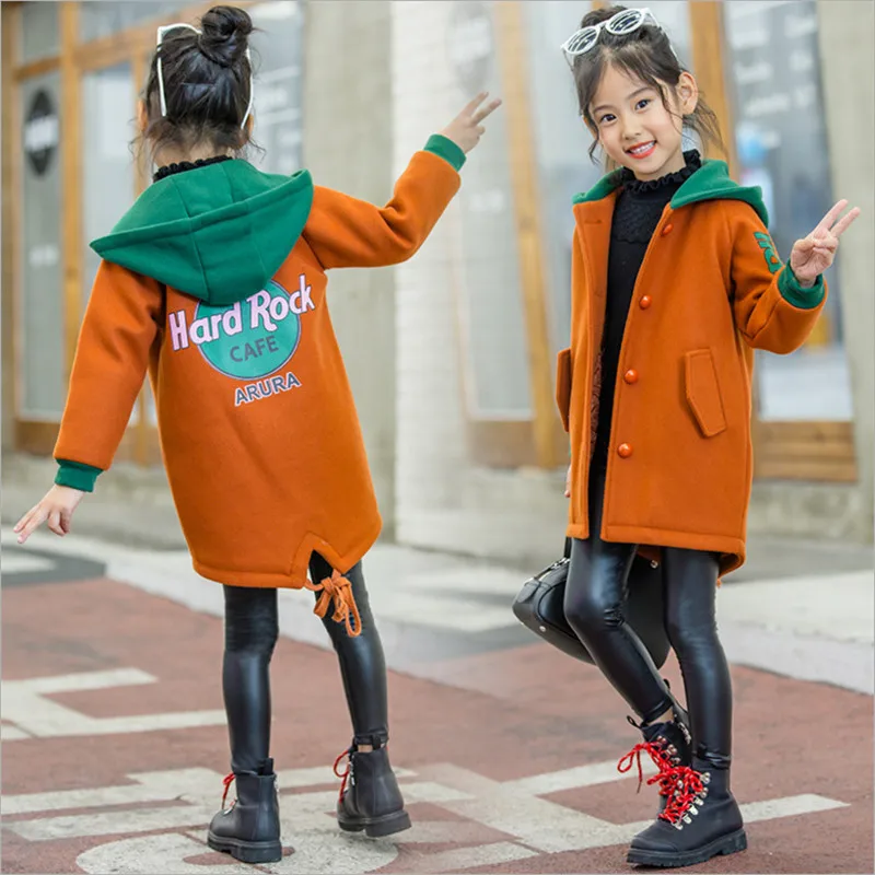 Woolen Coat For Girl Winter Clothes Fashion Korean Hooded Letter Jacket Outerwear 2022 New 110-160
Woolen Coat For Girl Winter Clothes Fashion Korean Hooded Letter Jacket Outerwear 2022 New 110-160