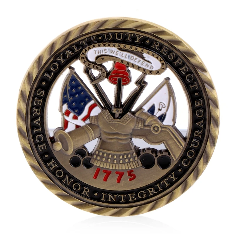 Армии США основные ценности Позолоченные Декоративные монеты памятные вызов