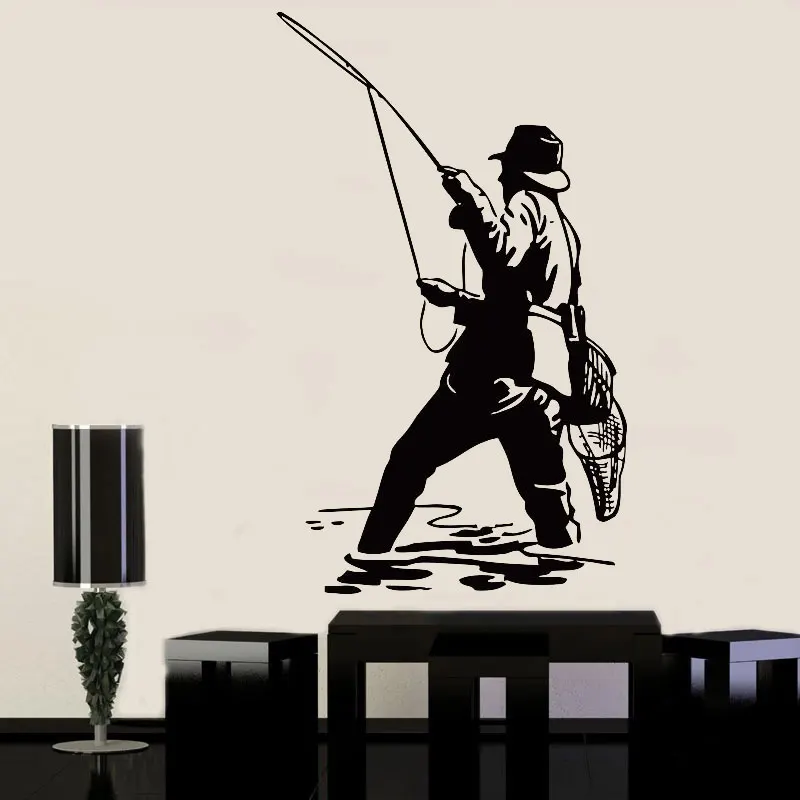 Modern Home Decor Vinyl Wall Decal Fishing Club Fisherman Stickers On The Wall Decorative Living Room Removable Mural FS16
Modern Home Decor Vinyl Wall Decal Fishing Club Fisherman Stickers On The Wall Decorative Living Room Removable Mural FS16