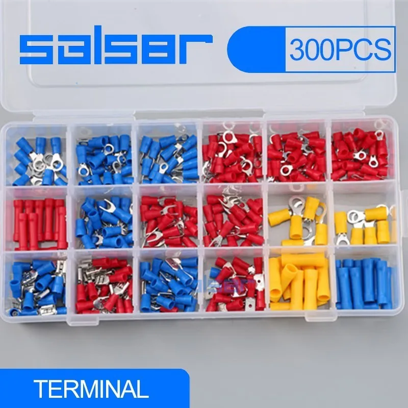 300pcs Electrical Wire Crimp Terminals Assorted terminales Set Kit Insulated Terminator Spade Butt Connectors Red Yellow Blue
300pcs Electrical Wire Crimp Terminals Assorted terminales Set Kit Insulated Terminator Spade Butt Connectors Red Yellow Blue