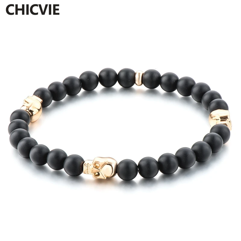 CHICVIE Black Color Men Casual Bracelets & Bangles For Women With Stones Silver Skull Beads Brand Jewelry Bracelets SBR160126
CHICVIE Black Color Men Casual Bracelets & Bangles For Women With Stones Silver Skull Beads Brand Jewelry Bracelets SBR160126