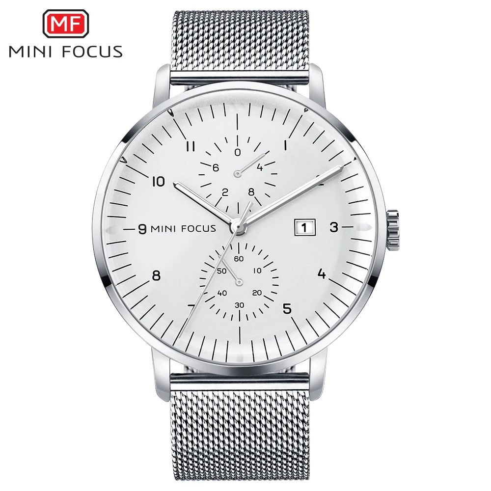 MINI FOCUS Mens watches silver watches men 2020 Luxury brand waterproof mesh steel business quartz wristwatch relogio masculino
MINI FOCUS Mens watches silver watches men 2020 Luxury brand waterproof mesh steel business quartz wristwatch relogio masculino