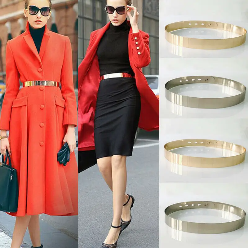 Women Adjustable Metal Waist Belt Metallic Bling Full Metal Waist Mirror Wide Gold Plate slim Simple Belt
Women Adjustable Metal Waist Belt Metallic Bling Full Metal Waist Mirror Wide Gold Plate slim Simple Belt
