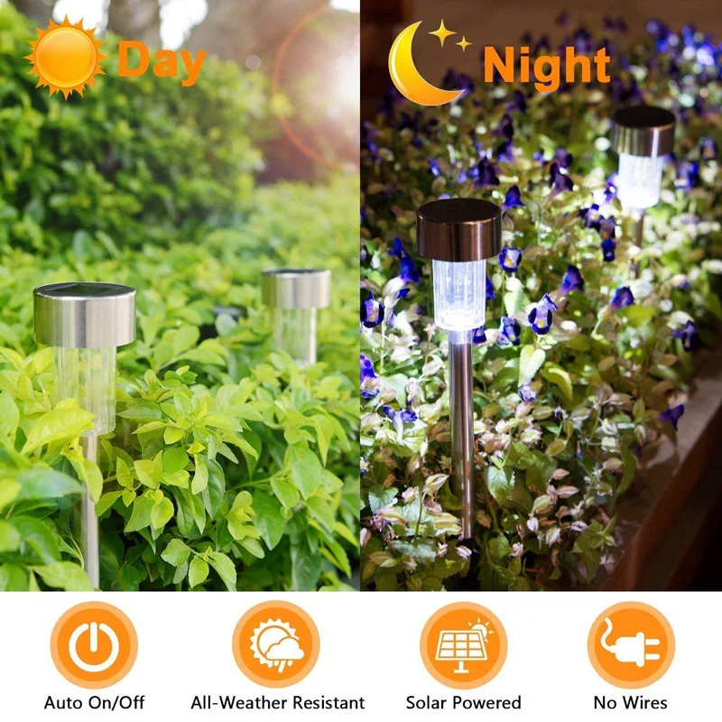10 Pcs Energy Stainless Steel Solar Lamp Garden Led Solar Powered Stick Lamps Landscape Path Lawn Yard Waterproof Solar Lighting
10 Pcs Energy Stainless Steel Solar Lamp Garden Led Solar Powered Stick Lamps Landscape Path Lawn Yard Waterproof Solar Lighting
