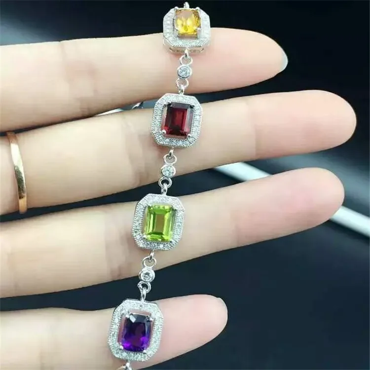 KJJEAXCMY fine jewelry S925 silver inlay natural color gem garnet bracelet crystal female style jewelry curve
KJJEAXCMY fine jewelry S925 silver inlay natural color gem garnet bracelet crystal female style jewelry curve
