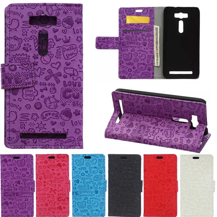 CrazyU Zenfone 2 Laser ZE500kl Case Кожаный Бумажник Флип Стенд Крышка для Asus ZE500KL ZE500KG 5.0 Дюймовый