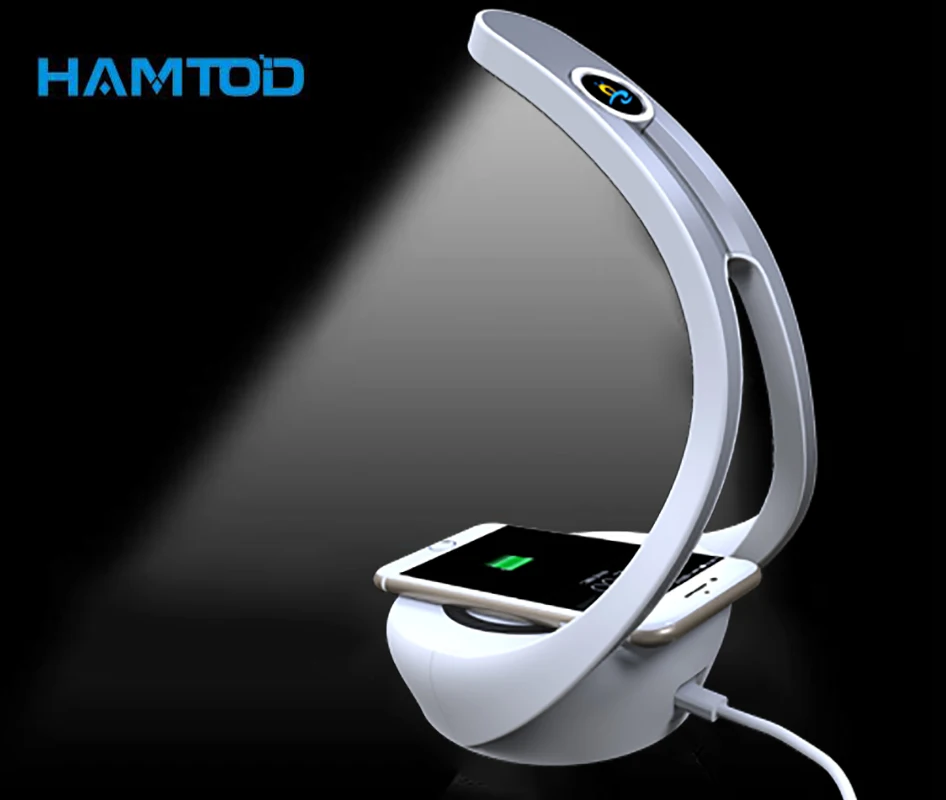 HAMTOD HT10 ABS QI wireless charger for iphone 8/x /8 desk lamp and charging pad Samsung GALAXY s8/ s8+ s9 with | Мобильные телефоны