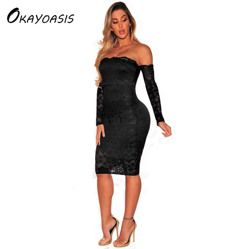 OKAYOASIS Wholesale Party Off Shoulder Sexy Slash Neck Women Dress Lace Long Sleeves Bodycon Club Dresses
OKAYOASIS Wholesale Party Off Shoulder Sexy Slash Neck Women Dress Lace Long Sleeves Bodycon Club Dresses