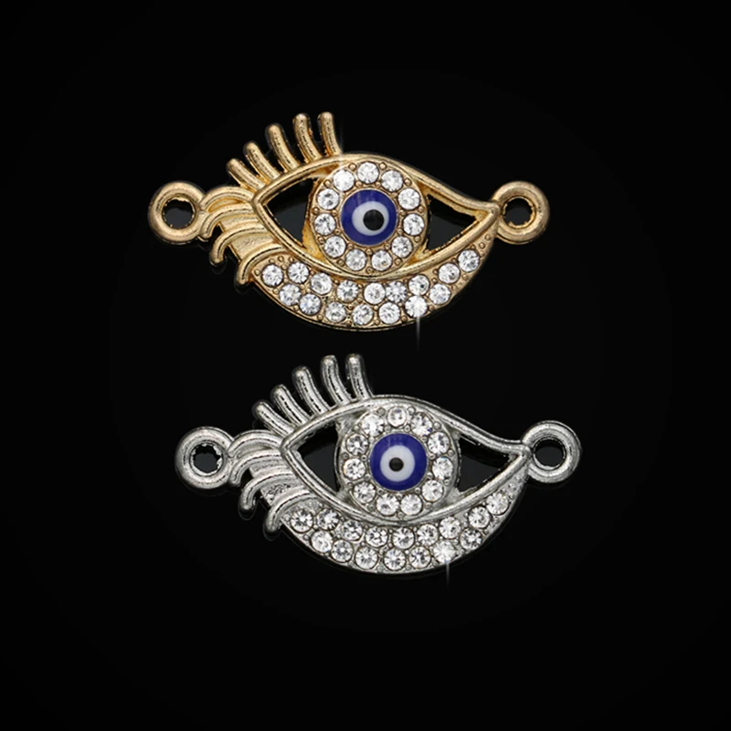 Silver Plated Crystal Evil Eye Charm Connector for Jewelry Making Bracelet Accessories Findings Handmade DIY Craft 25x14mm
Silver Plated Crystal Evil Eye Charm Connector for Jewelry Making Bracelet Accessories Findings Handmade DIY Craft 25x14mm