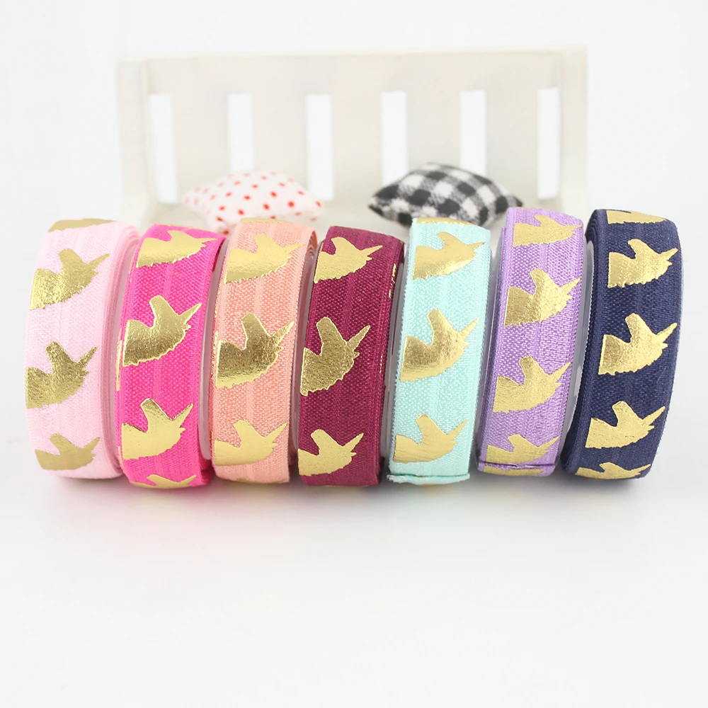 16mm 5/8" foil screen print unicorn elastic fold over ribbon wedding decoration DIY handmade clothing accessories 10 yards
16mm 5/8" foil screen print unicorn elastic fold over ribbon wedding decoration DIY handmade clothing accessories 10 yards