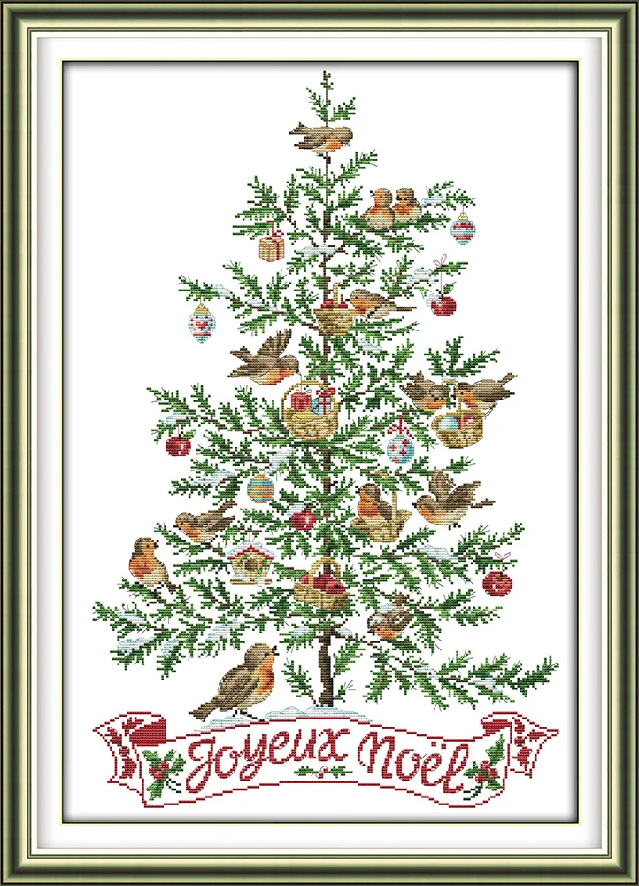 The Christmas tree with birds cross stitch kit 18ct 14ct 11ct count printed canvas stitching embroidery DIY handmade needlework
The Christmas tree with birds cross stitch kit 18ct 14ct 11ct count printed canvas stitching embroidery DIY handmade needlework