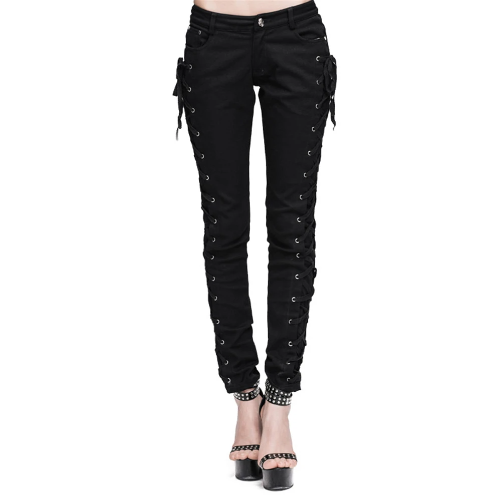 Punk Gothic Strap Cotton Pants Casual Women Pants Solid Button Fly Leggings Lace-up Black Toursers
Punk Gothic Strap Cotton Pants Casual Women Pants Solid Button Fly Leggings Lace-up Black Toursers