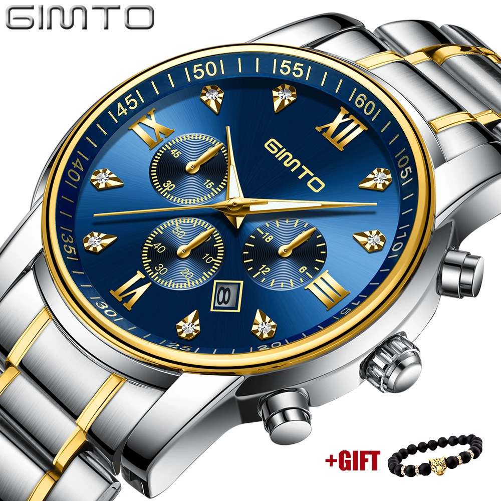 GIMTO Топ бренд 2018 Новая мода Для мужчин Роскошные Кварцевые часы военные