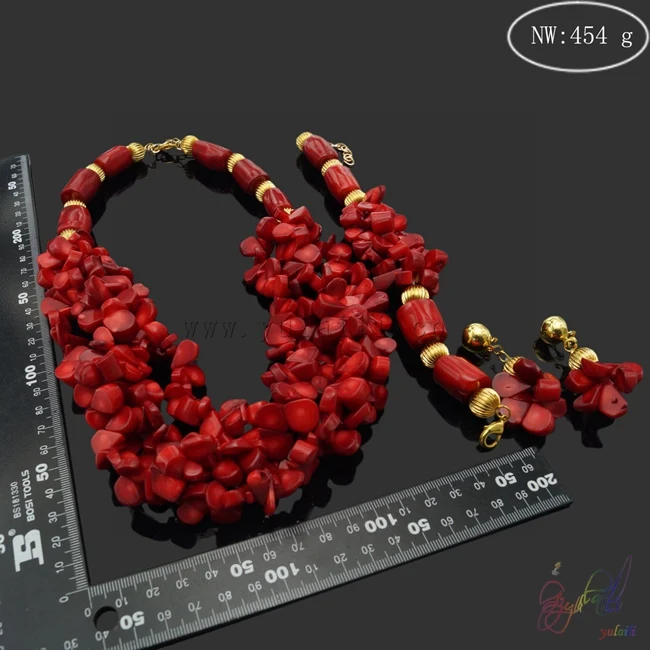 red coral bead jewelry set charming jewellery set newest design jewelry sets