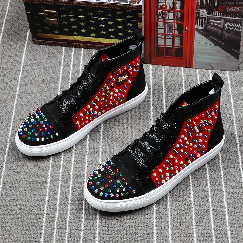 CuddlyIIPanda Luxury Brand Men Hip Hop Boots Autumn Spring Colorful Rivet Studs Shoes Men Punk Street Boots High Top Ankle Boots
CuddlyIIPanda Luxury Brand Men Hip Hop Boots Autumn Spring Colorful Rivet Studs Shoes Men Punk Street Boots High Top Ankle Boots